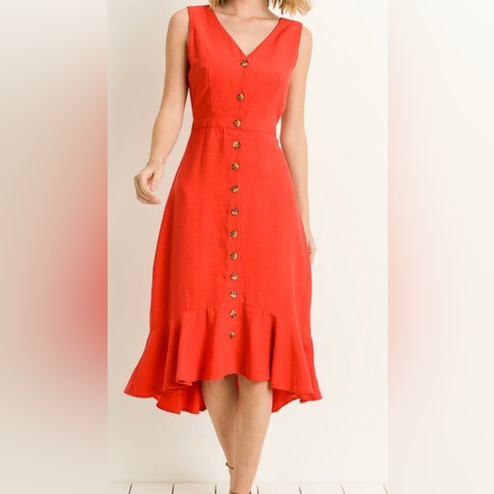 GILLI Red Button Down Midi Dress , Size s.Great condition, never worn.